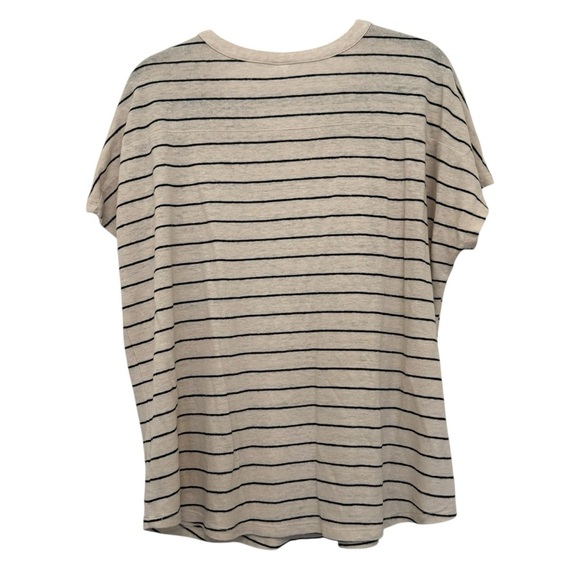 Old Navy Striped Henley Shirt Cream & Black - Picture 3 of 5